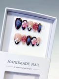 D302 - Short Nude Red Almond Floral Flower Gold Stud