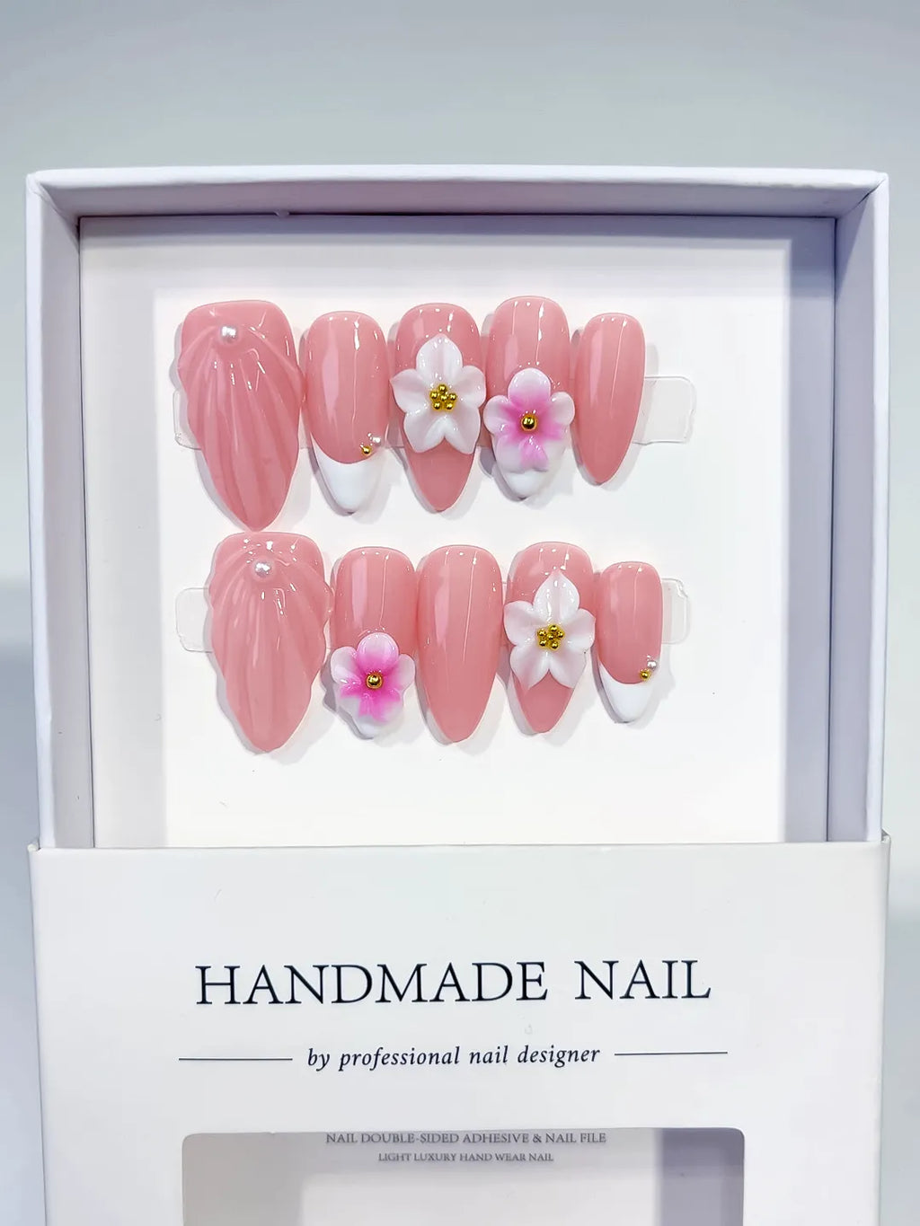 D457 - Medium Pink White Almond Solid color Flower