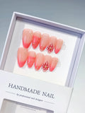 D528 - Medium Pink Almond Ombre Flower Stud