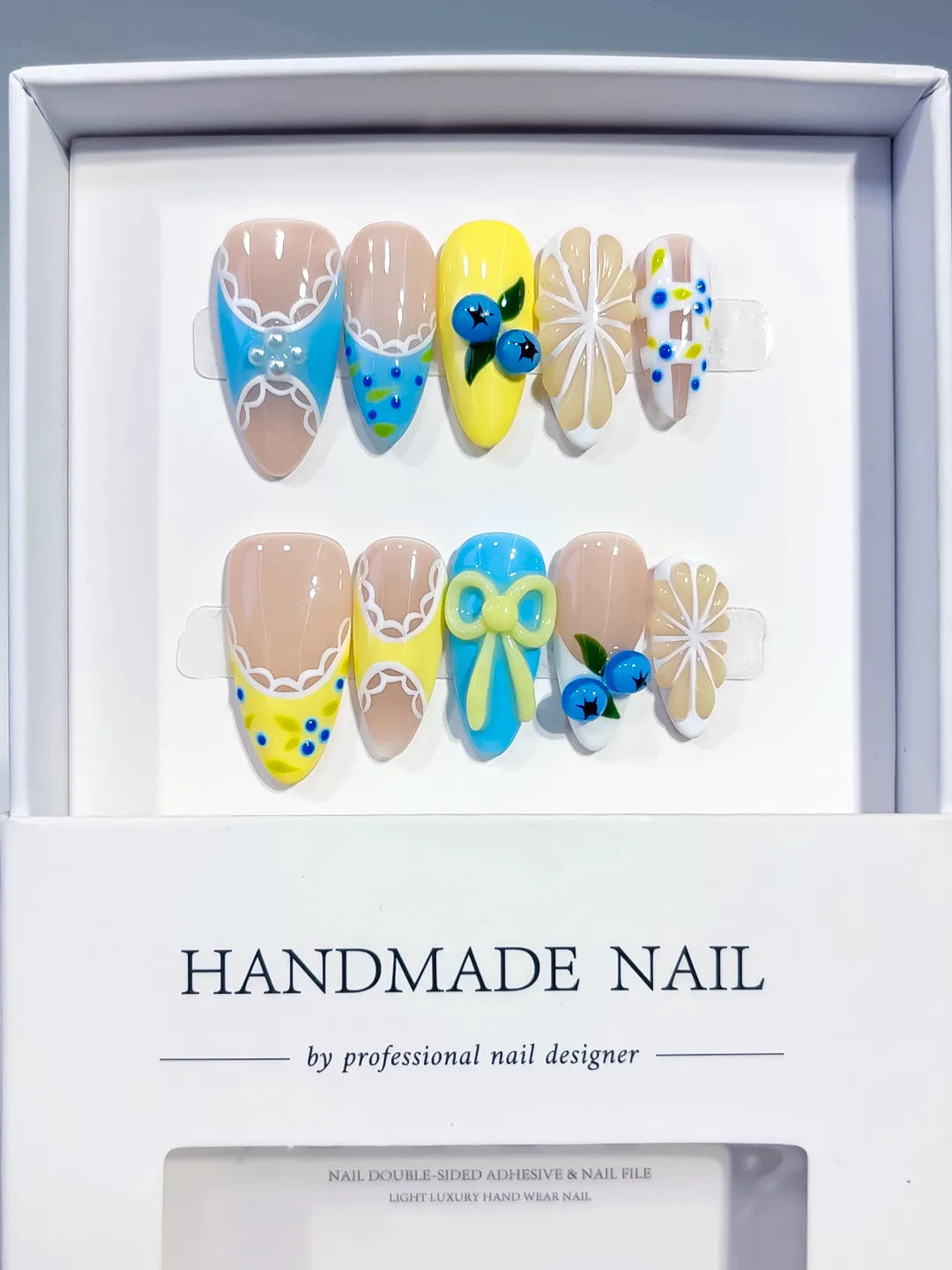 D607 - Medium Nude Yellow Almond Abstract Fruit Bow