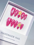 D632 - Medium Pink White Almond Geometric Flower