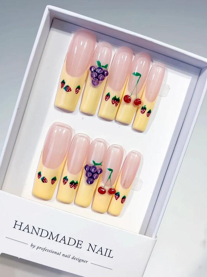 Series JSA - Designer 3D Charms & Extra Long Artistic Press-on Nails