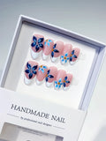 K034 - Medium Pink White Almond French tip Flower