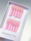 L122 - Long Pink Square Solid color Cross 3D