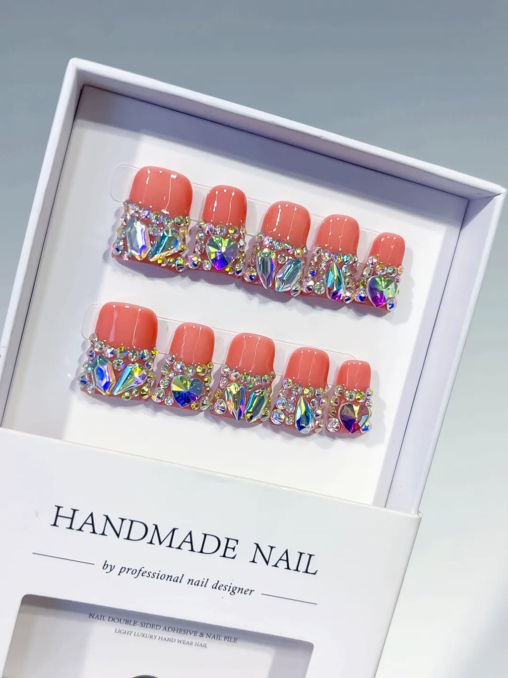 L196 - Short Orange Pink Duck Glitter