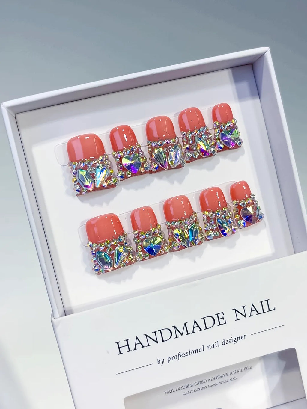L196 - Short Orange Pink Duck Glitter