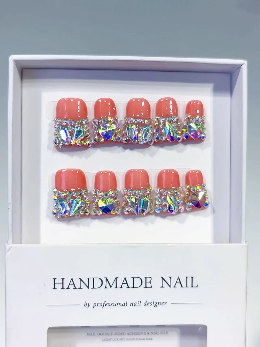 L196 - Short Orange Pink Duck Glitter