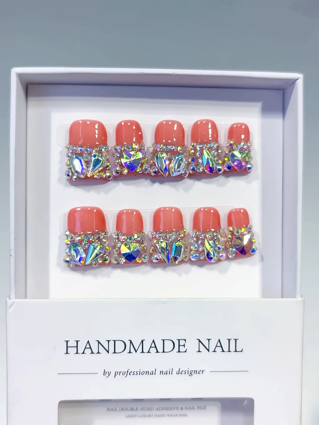 L196 - Short Orange Pink Duck Glitter