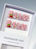 L227 - Short Pink Nude Duck Solid color Cherry Flower