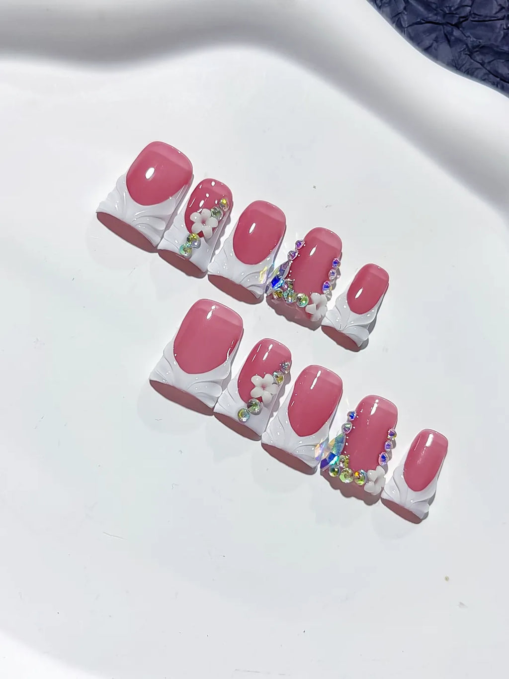 L235 - Short Pink Duck Solid color Glitter