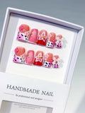 L259 - Short Pink White Duck Abstract Heart Hello Kitty