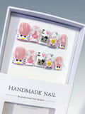 L270 - Short Pink White Duck Abstract Bow Smile