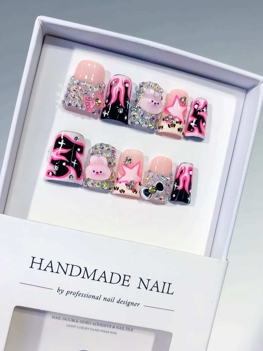 L281 - Short Nude Pink Duck Abstract Star Bear