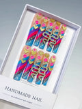 M096 - Long Blue Square Glitter Heart Snake