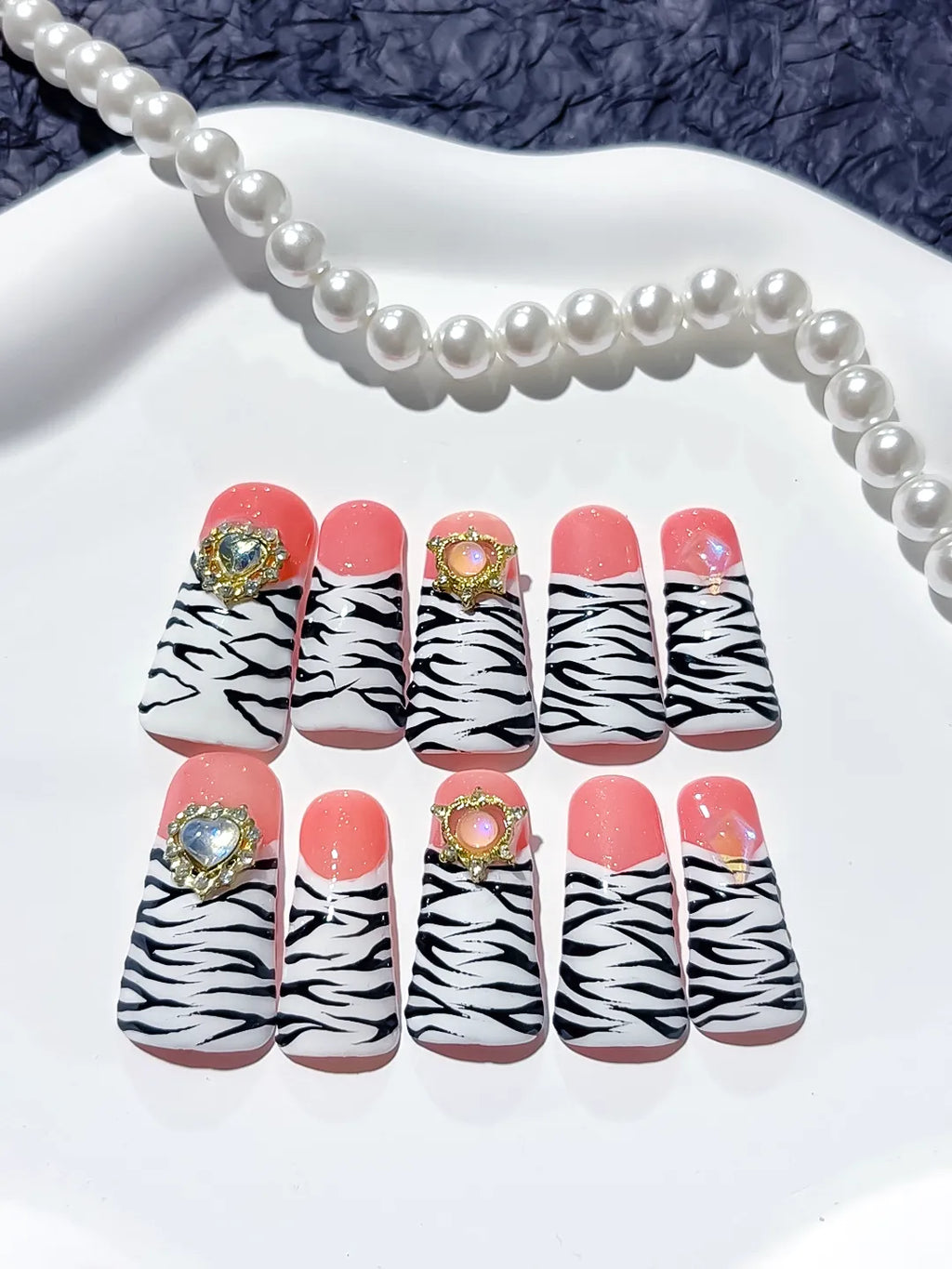 M002 - Long Pink White Duck Abstract Animal Print