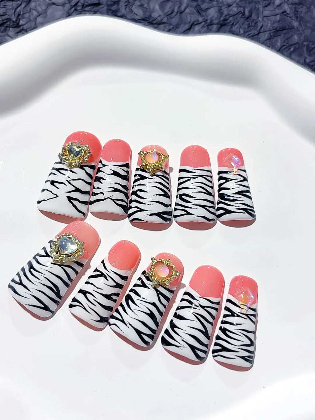 M002 - Long Pink White Duck Abstract Animal Print