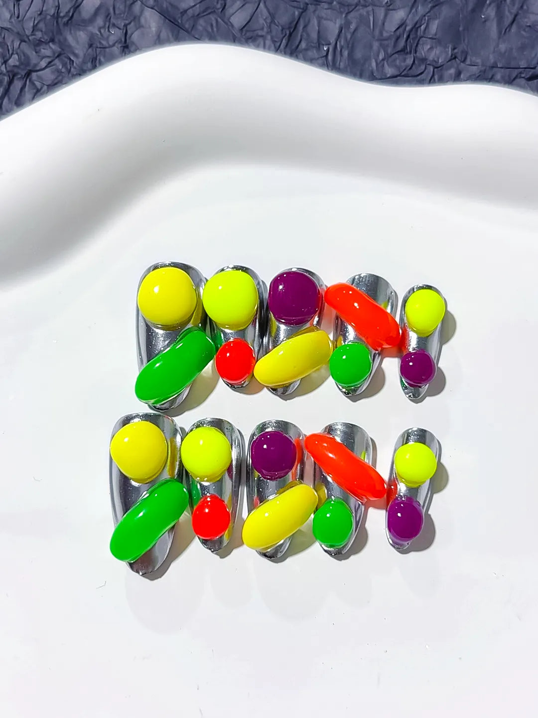 M018 - Medium Green Red Almond Abstract Fruit 3D