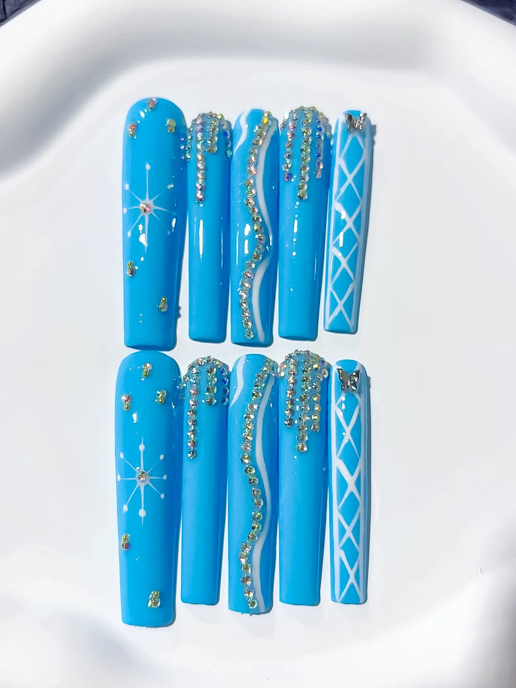 M053 - Long Blue Square Solid color