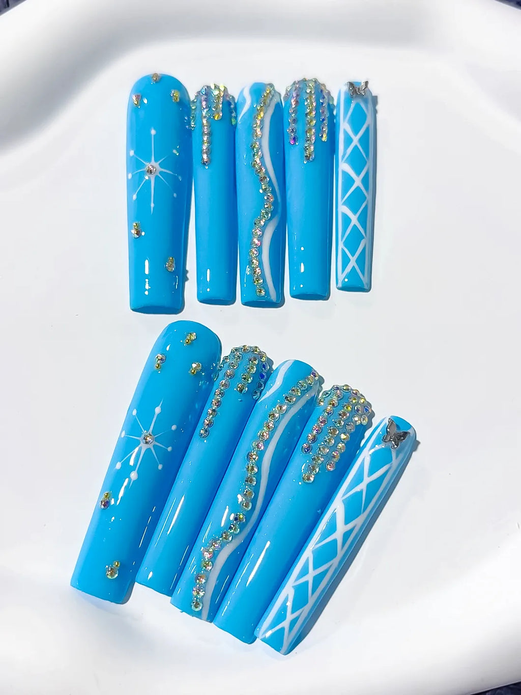 M053 - Long Blue Square Solid color
