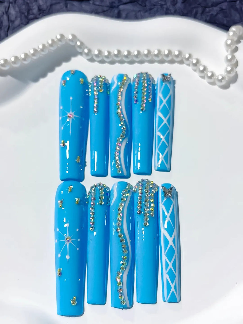M053 - Long Blue Square Solid color