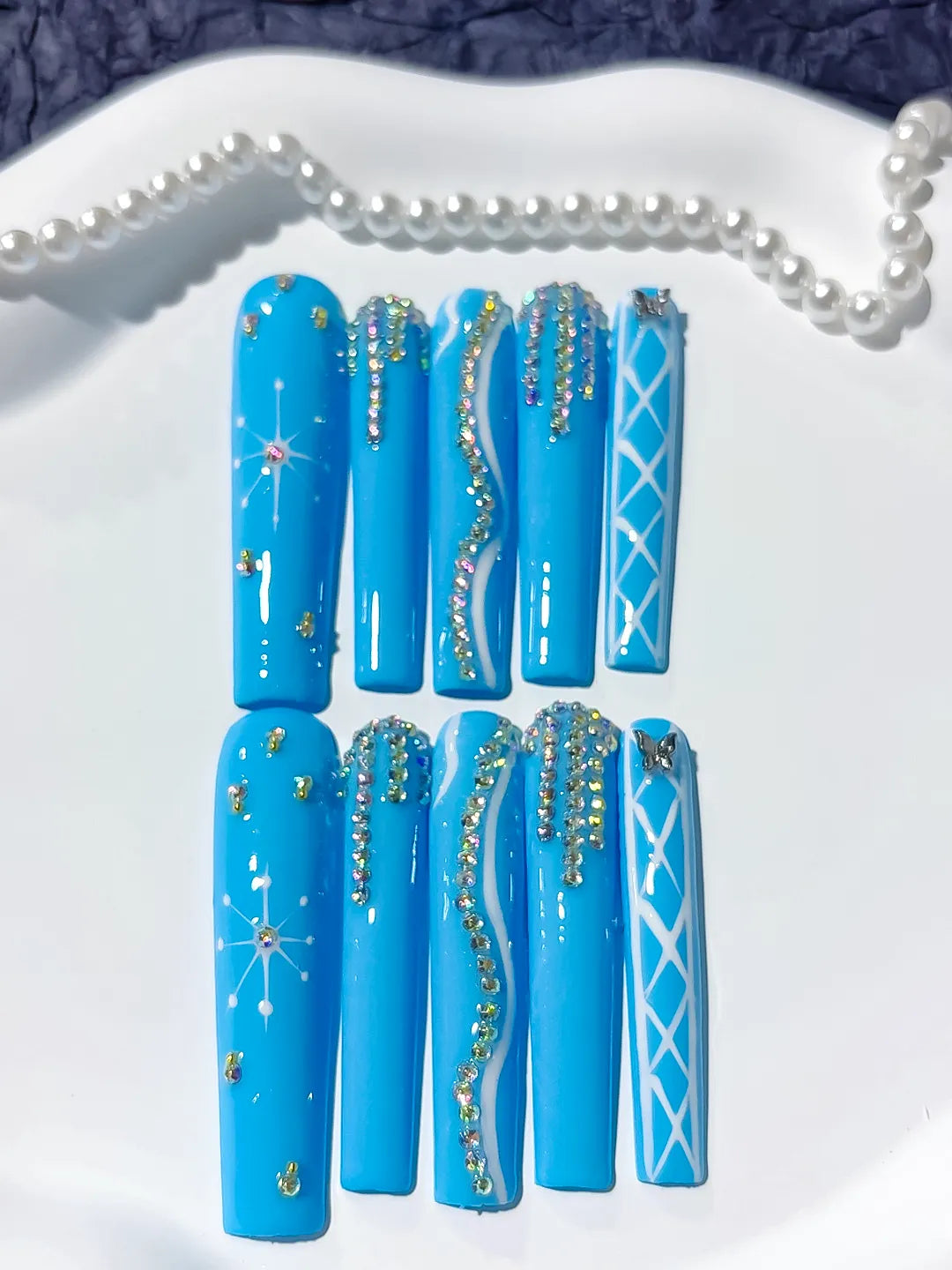 M053 - Long Blue Square Solid color