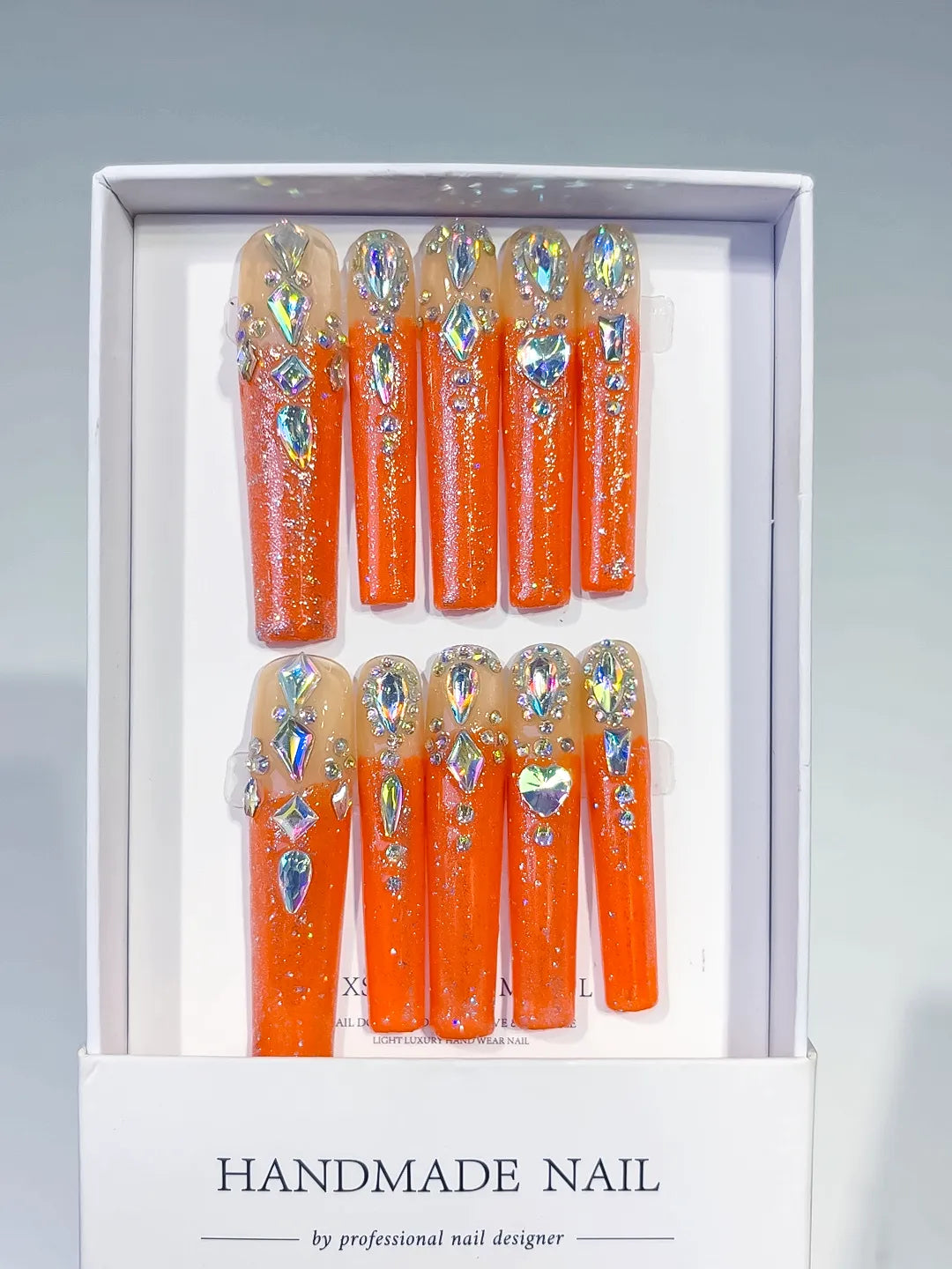 M067 - Long Orange Square Solid color
