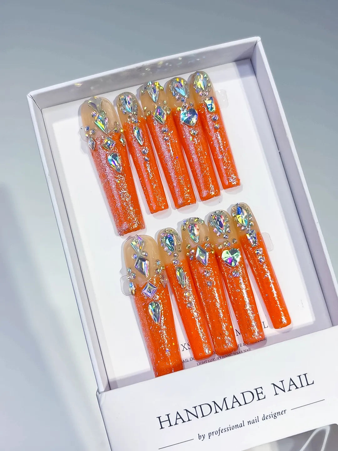 M067 - Long Orange Square Solid color