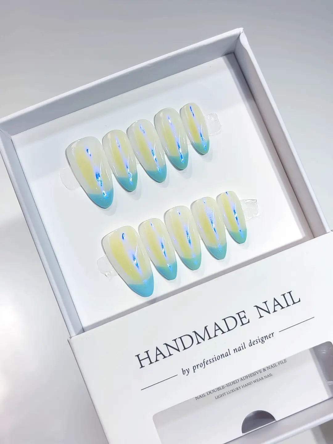 A064 - Medium Multicolor Almond French tip VibeNailsLab