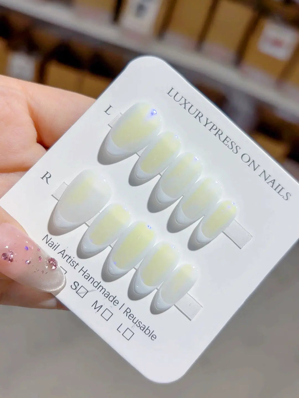 A037 - Short White Almond French tip VibeNailsLab