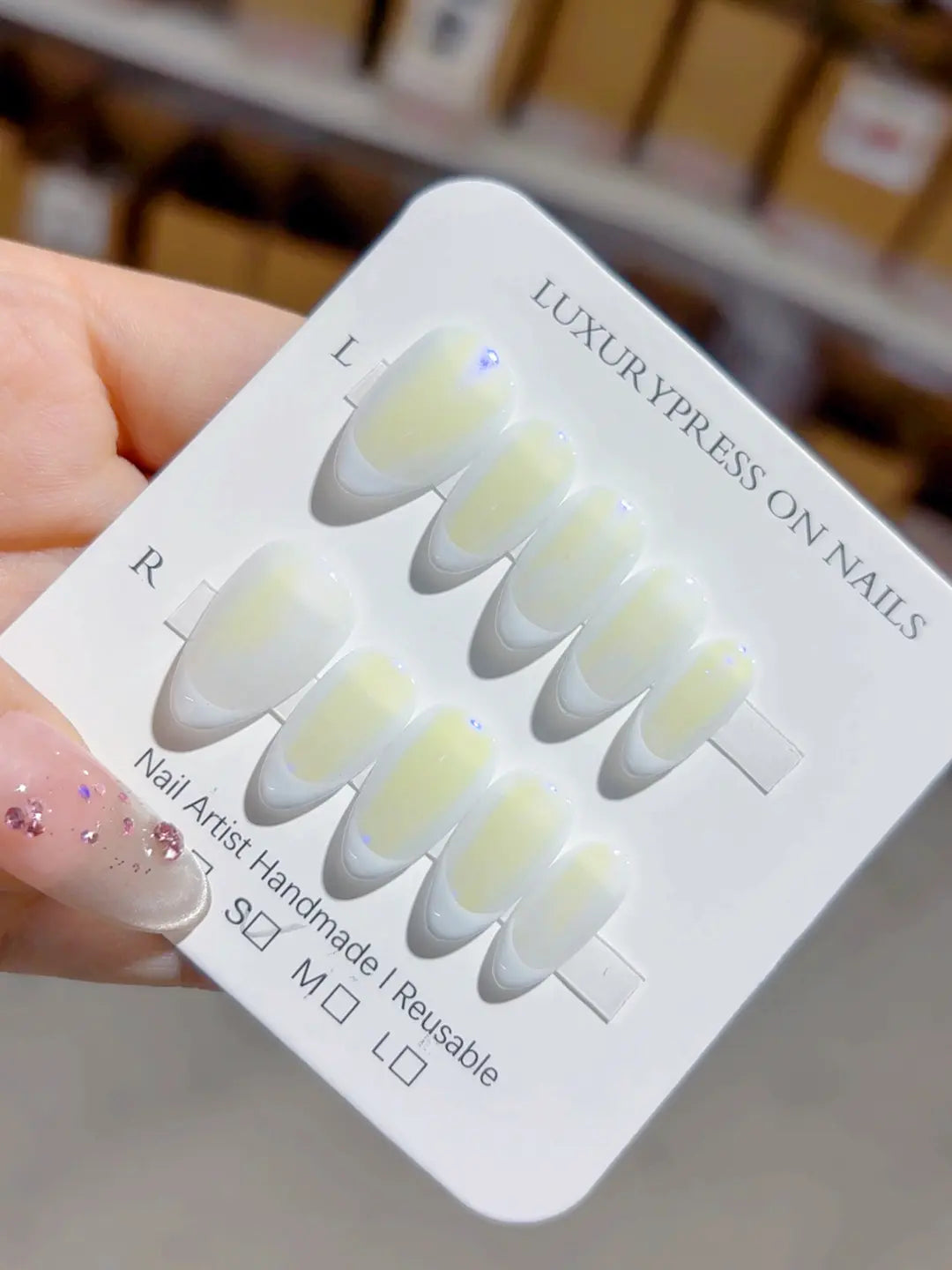 A037 - Short White Almond French tip VibeNailsLab