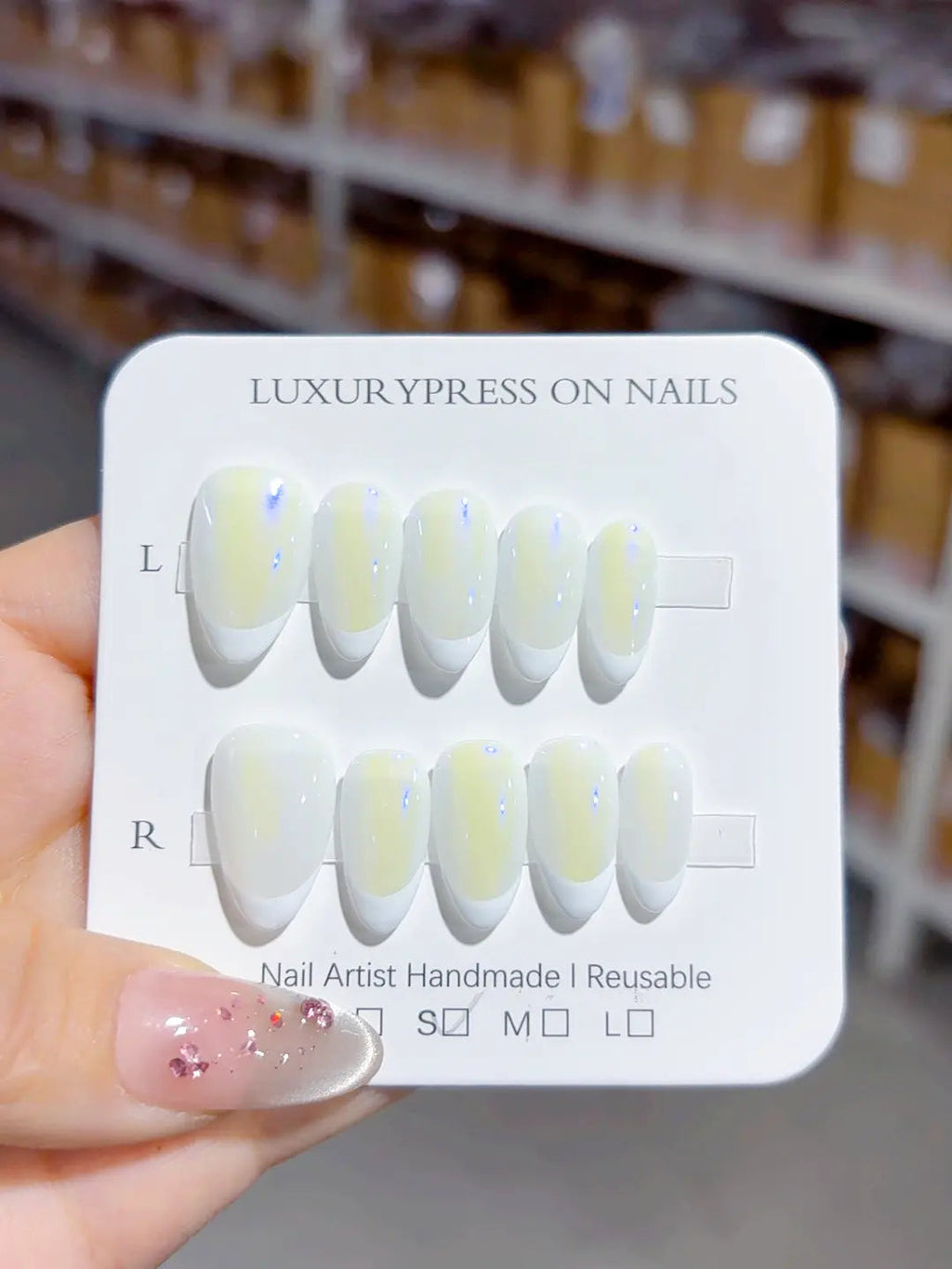 A037 - Short White Almond French tip VibeNailsLab
