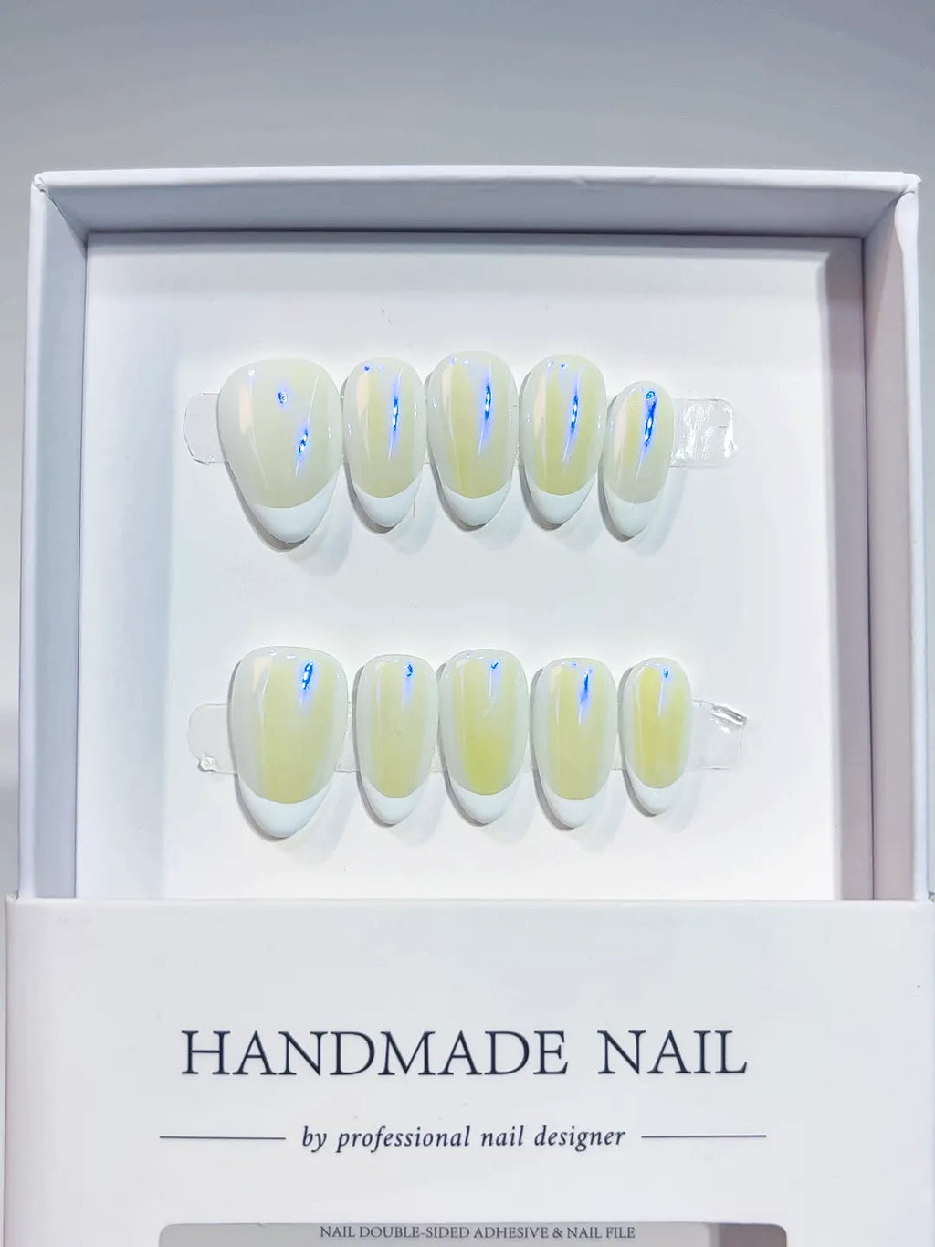 A037 - Short White Almond French tip VibeNailsLab