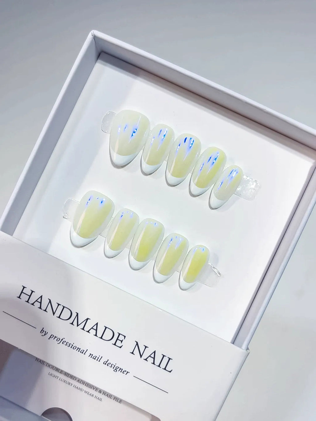 A037 - Short White Almond French tip VibeNailsLab