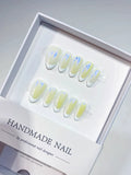 A037 - Short White Almond French tip VibeNailsLab
