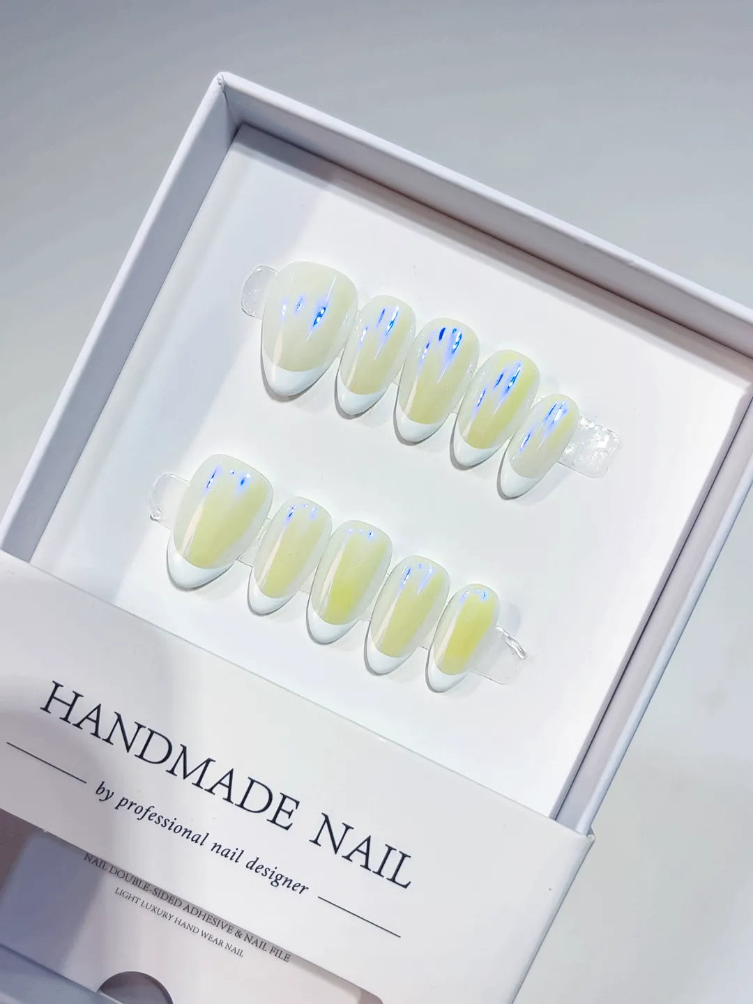 A037 - Short White Almond French tip VibeNailsLab