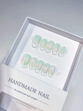 A040 - Short White Almond French tip VibeNailsLab
