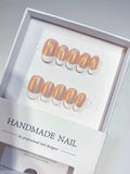 A044 - Short Pink Multicolor Oval French tip Shine VibeNailsLab