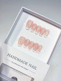A048 - Short Nude Almond French tip VibeNailsLab