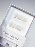 A060 - Short White Almond French tip VibeNailsLab