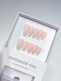 A070 - Medium Pink Almond French tip VibeNailsLab