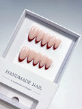 B101 - Medium Nude Red Almond French tip