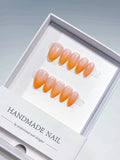 B119 - Short Nude Orange Almond Ombre VibeNailsLab