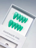 B126 - Medium Green Almond Solid color VibeNailsLab