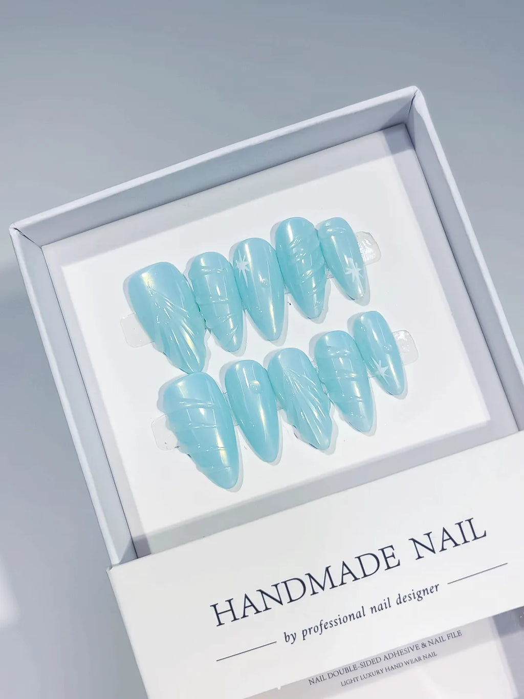 C397 - Medium Blue Almond Solid color Line Art