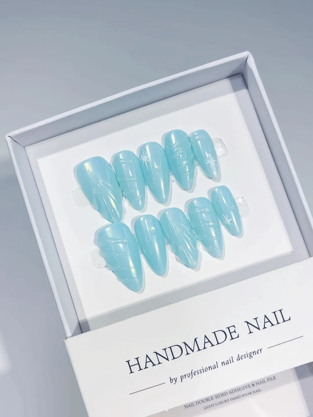 C397 - Medium Blue Almond Solid color Line Art