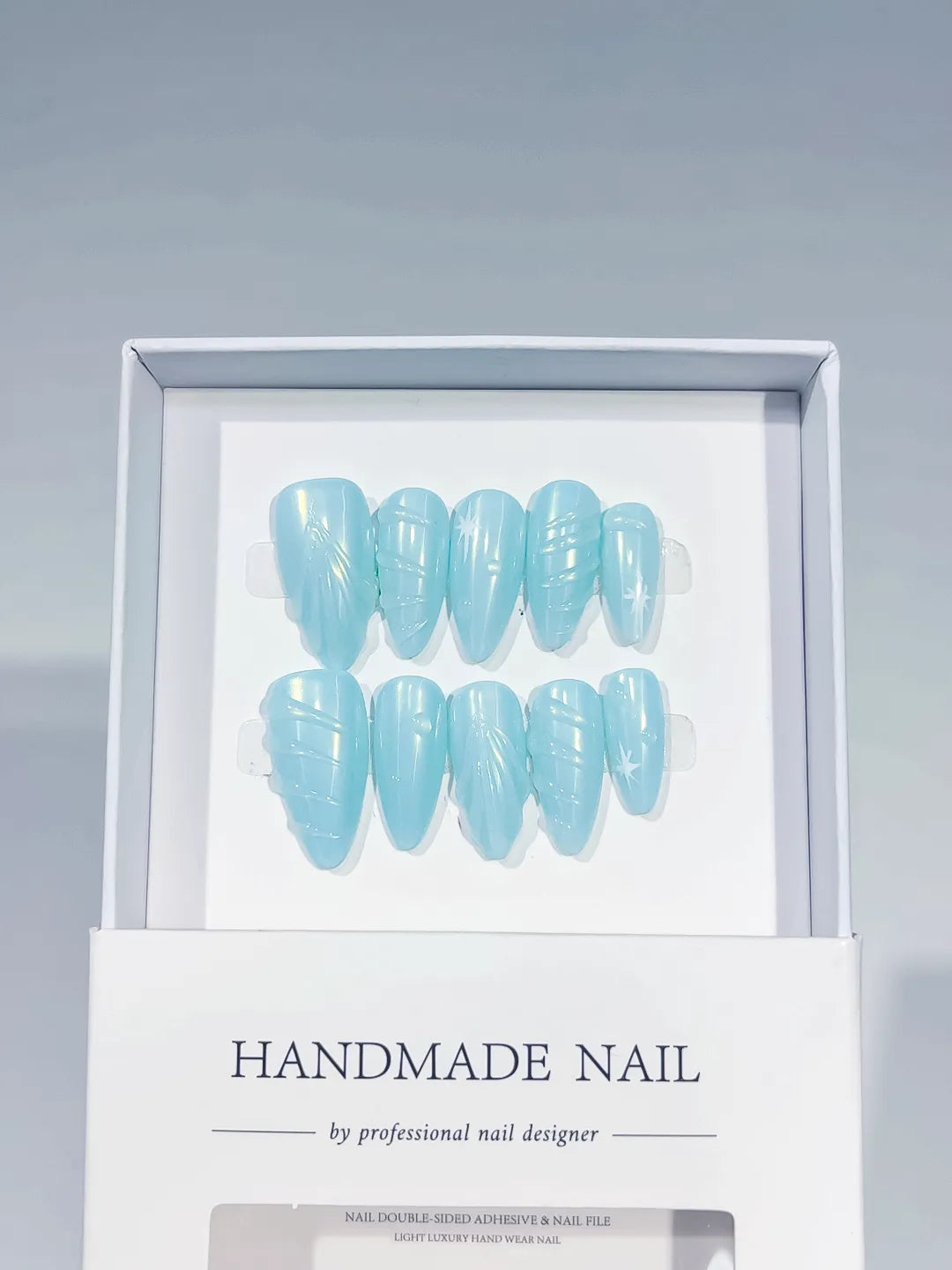 C397 - Medium Blue Almond Solid color Line Art