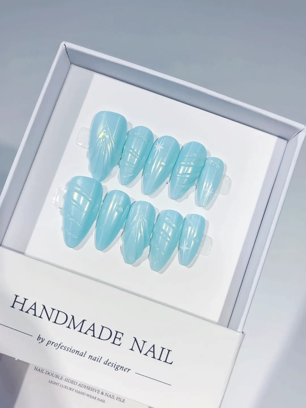 C397 - Medium Blue Almond Solid color Line Art