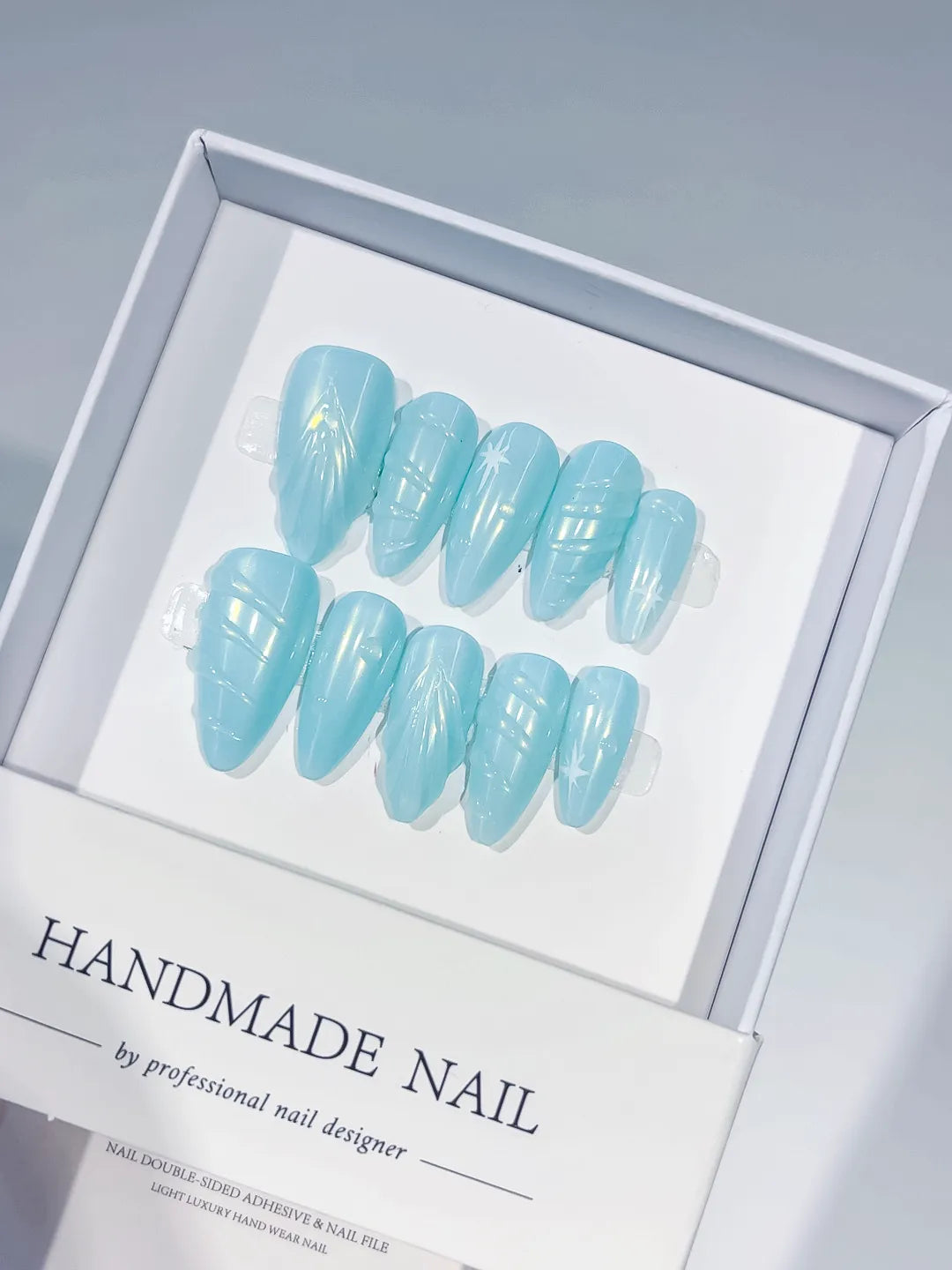 C397 - Medium Blue Almond Solid color Line Art