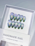 C410 - Medium Purple Green Almond Holographic