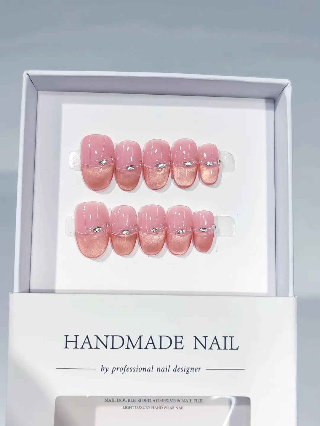 C419 - Medium Pink Gold Oval Metallic Metal Stud